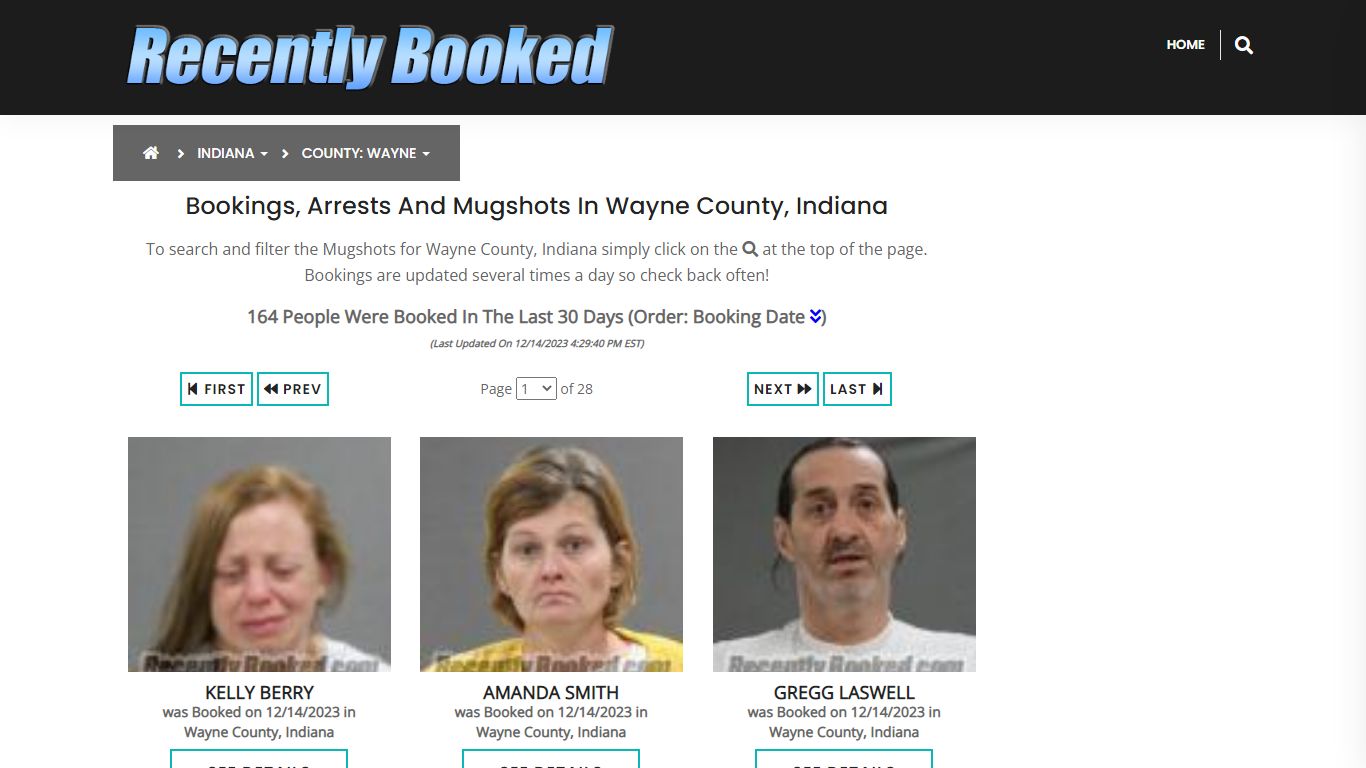 Recent bookings, Arrests, Mugshots in Wayne County, Indiana